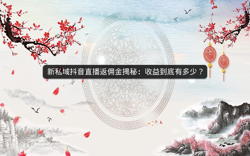 新私域抖音直播返佣金揭秘：收益到底有多少？