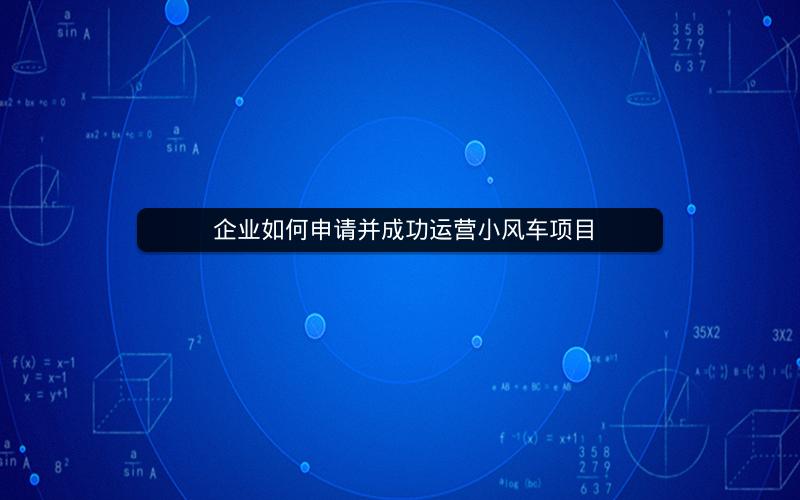  企业如何申请并成功运营小风车项目