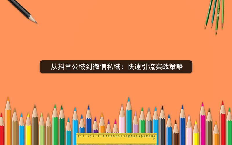  从抖音公域到微信私域：快速引流实战策略
