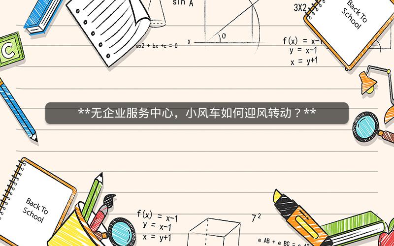  无企业服务中心，小风车如何迎风转动？ 