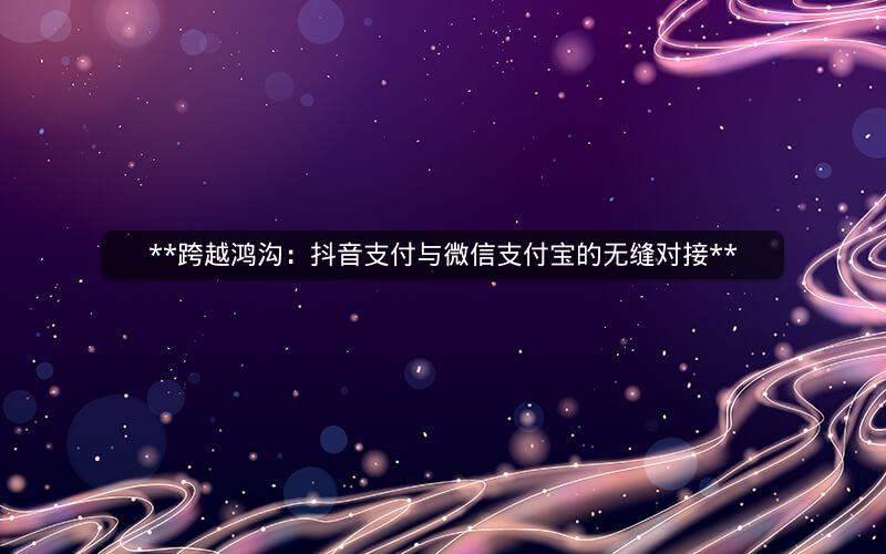  跨越鸿沟：抖音支付与微信支付宝的无缝对接 