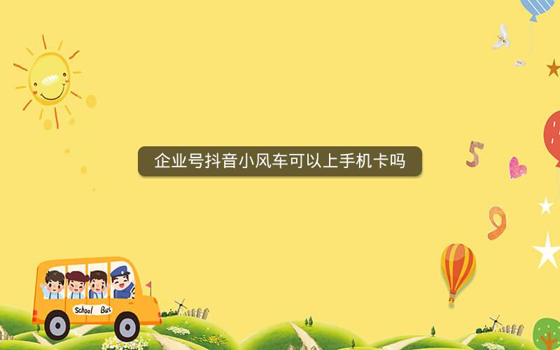 企业号抖音小风车可以上手机卡吗
