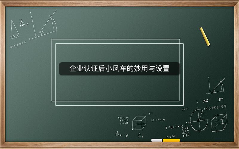 企业认证后小风车的妙用与设置